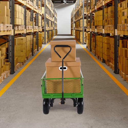 Heavy Duty Steel Garden Cart with 10" Tires and Removable Sides P1384