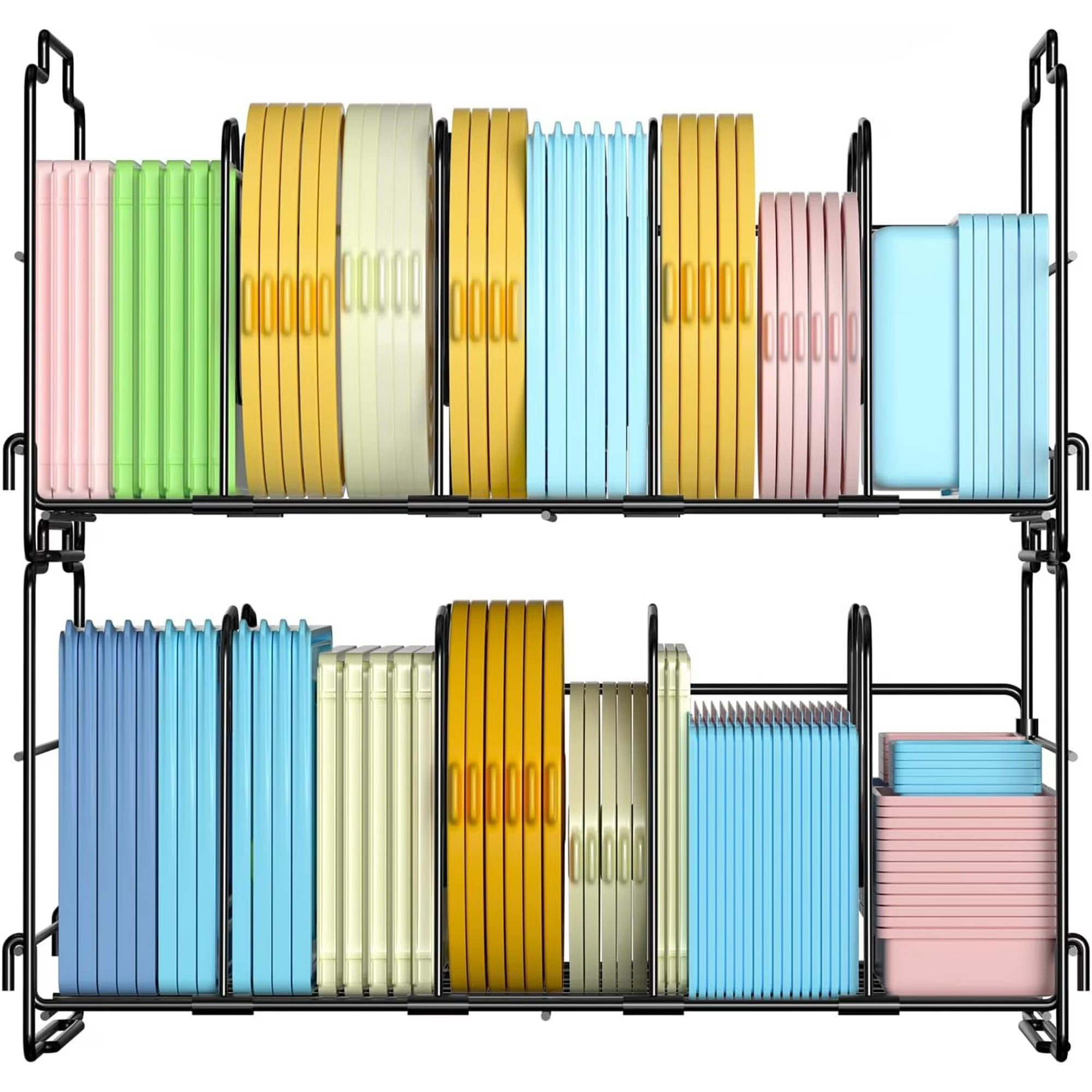 Black Plastic Lid Organizer with 4 Dividers T214