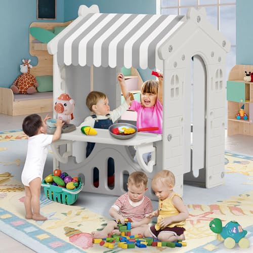 Kids Playhouse with Kitchen Toys Set Blue Y196