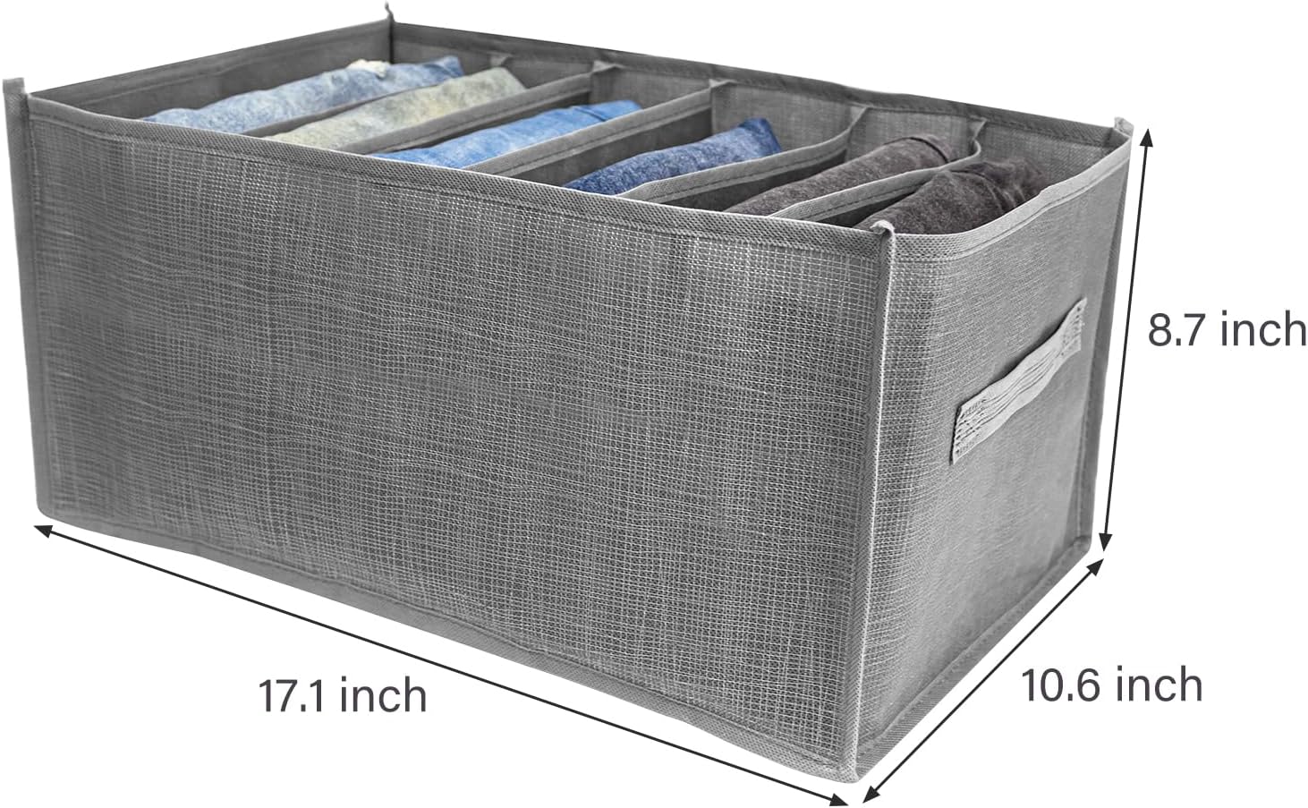 4 Packs 6-Compartment Clothes Organizer Drawer With Handles Z864057