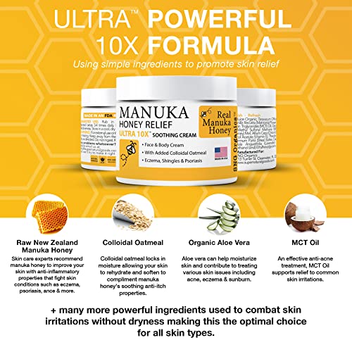 Manuka Honey Eczema Cream (4oz) Moisturizing Lotion Q82935