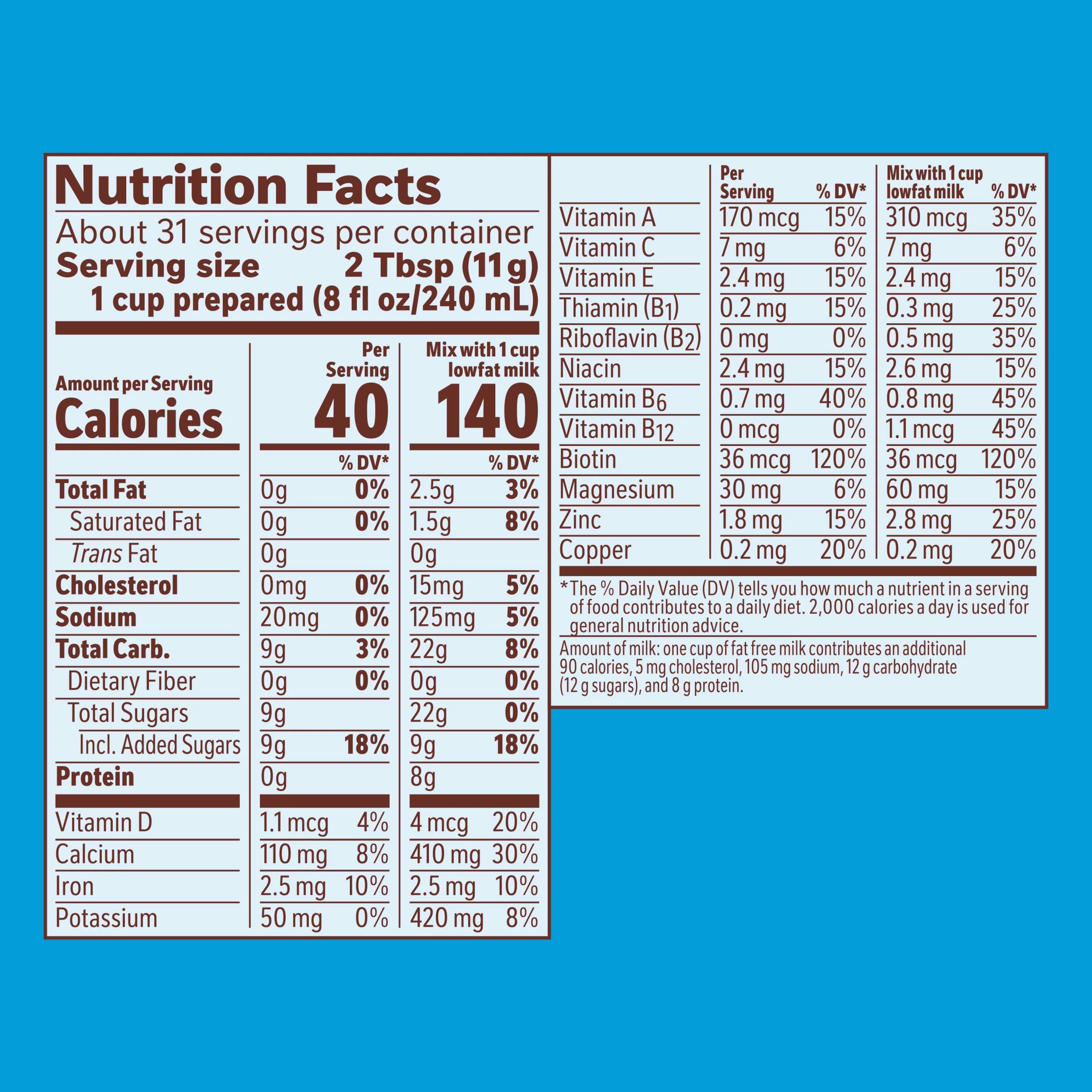 (4 pack) 18 oz Chocolate Drink Mix Powder C63252