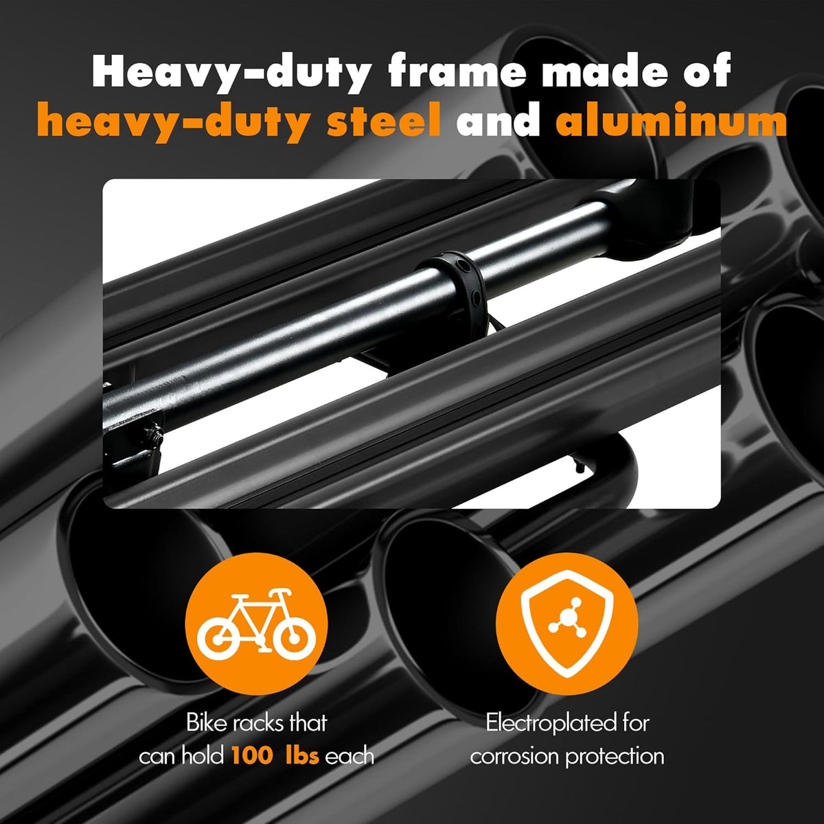 2" Hitch Mounted Platform Bike Rack, 200 Lbs Max Loading G6080