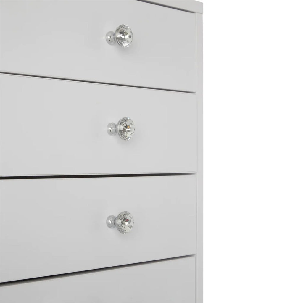 5-Drawer Bright White Makeup Vanity Storage Unit I515