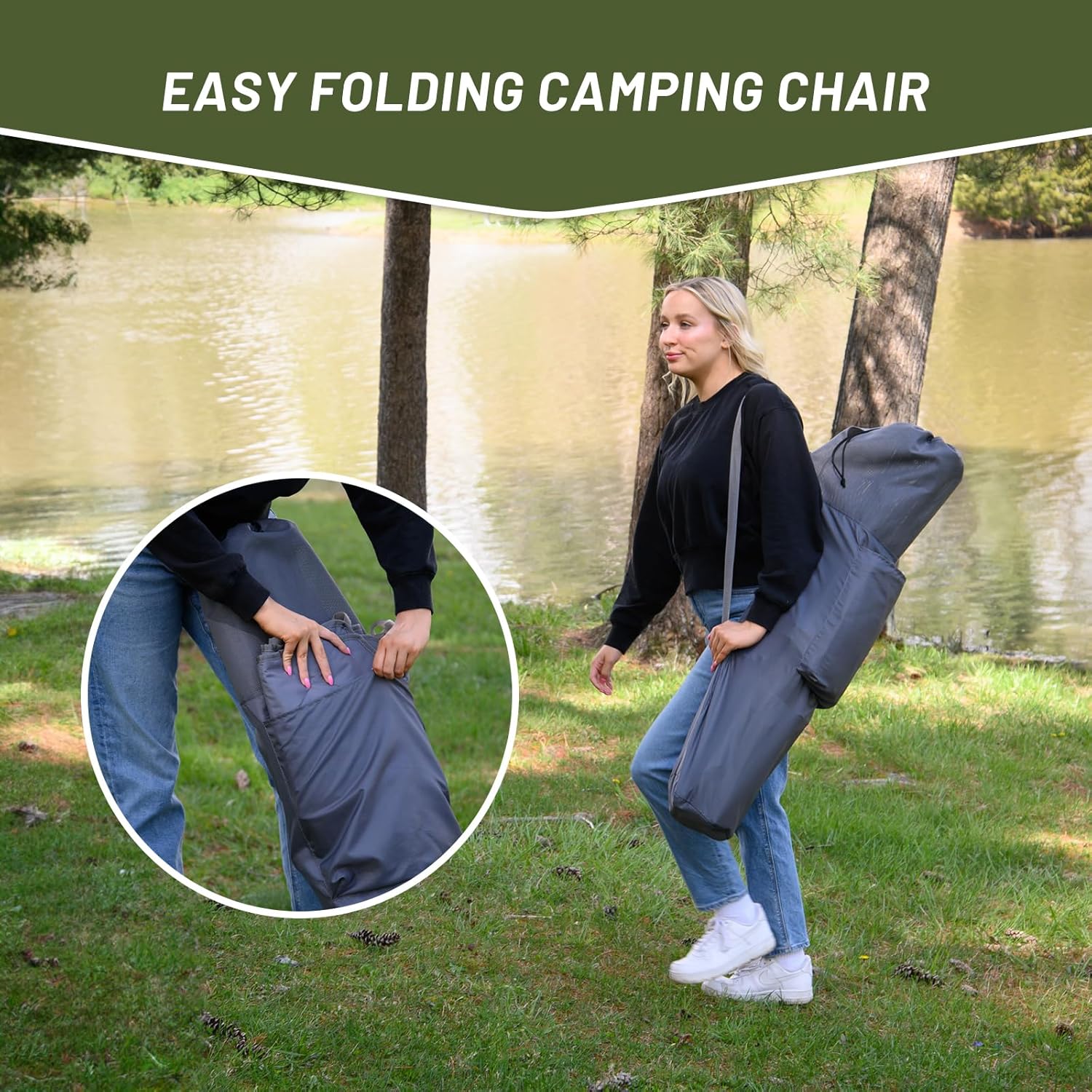 Grey Folding Outdoor Camp Chair O711846