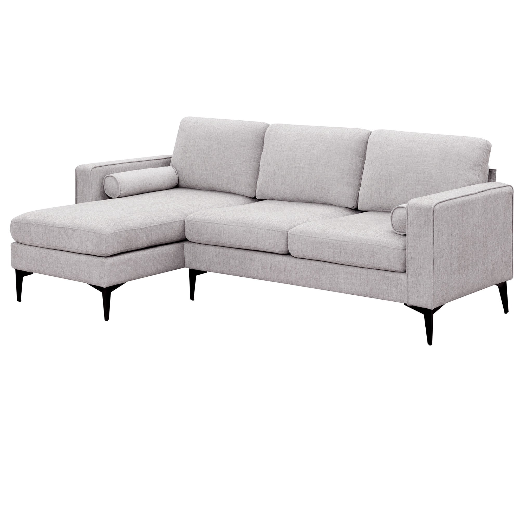 Beige 86" L-Shaped 3-Seat Sectional Sofa with Reversible Chaise D31633