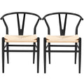 Set of 2 Black Metal Dining Chair with Y-Shaped Backrest X511378