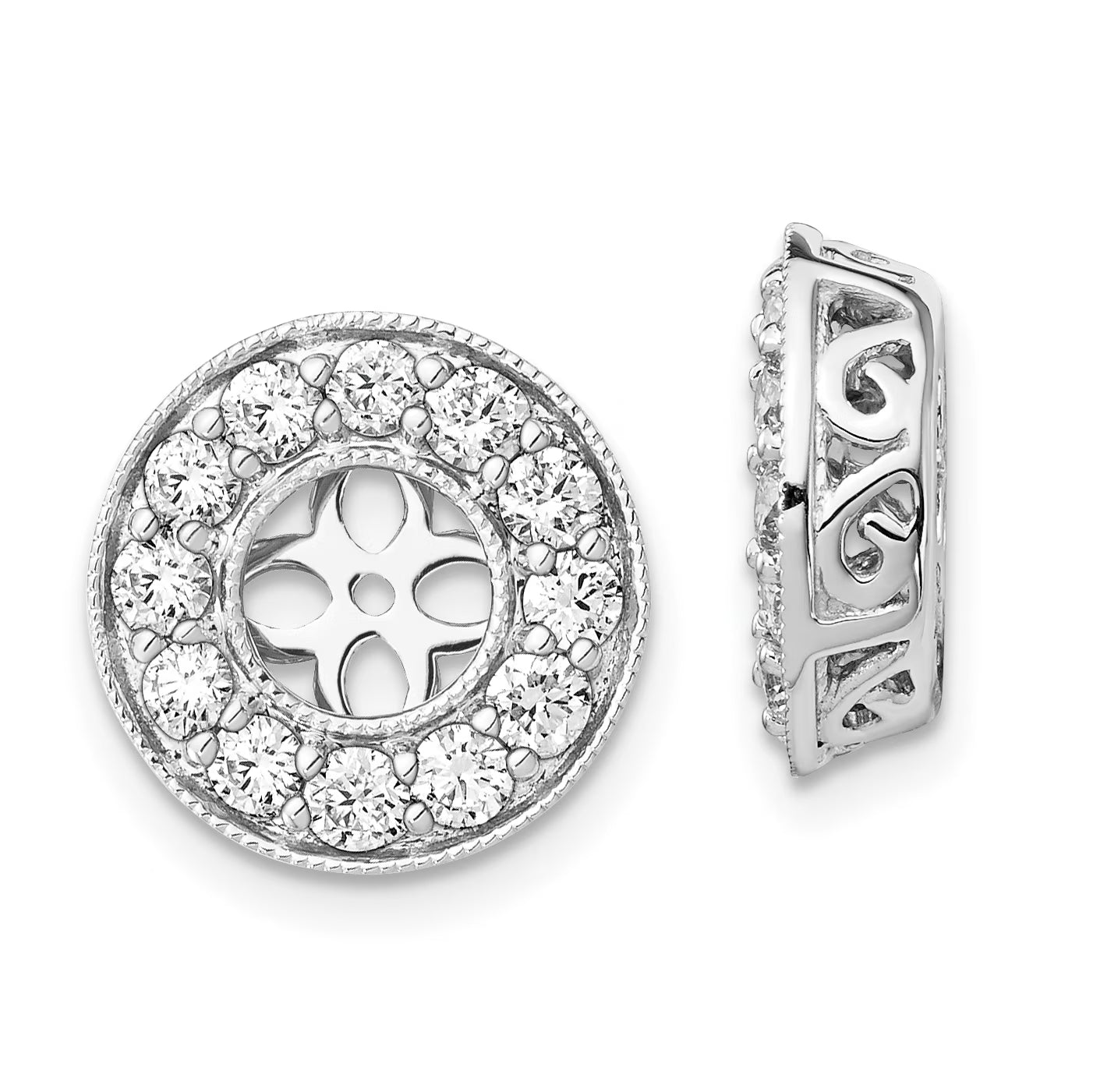 14K White Gold Lab Grown Diamond Studs Earring Jackets H63886