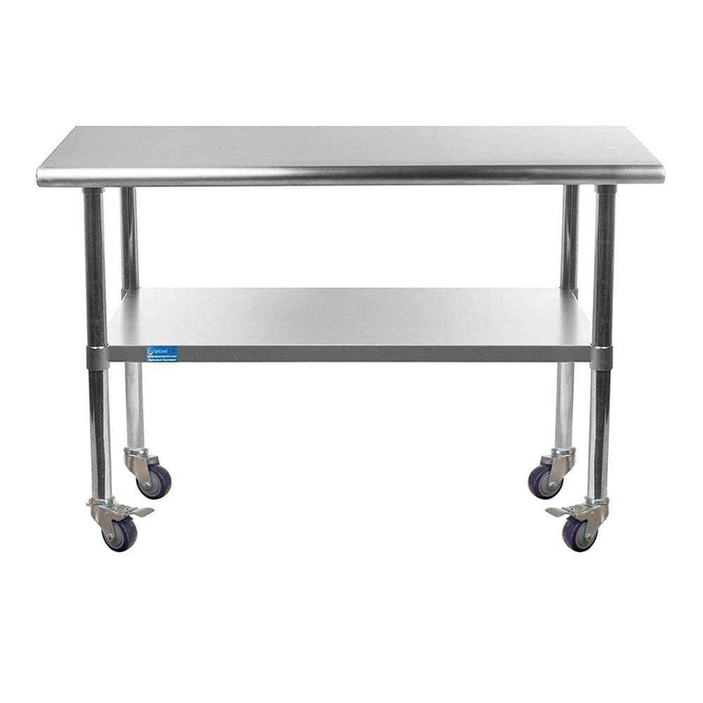 24 x 36 Stainless Steel Work Table with Casters D2625