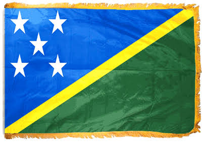 4ft. x 6ft. Solomon Island Flag with Side Pole Sleeve and Fringe F677