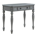 36 Inch Writing Desk with Drawer, Plantation Grey D372