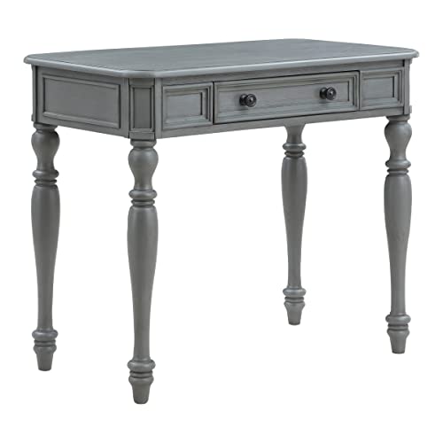36 Inch Writing Desk with Drawer, Plantation Grey D372