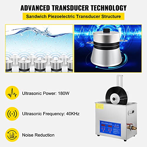 Ultrasonic Cleaner, Stainless Steel, 3L Z198