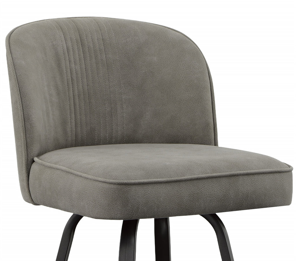 Gray Metal Swivel Upholstered Barstool M997