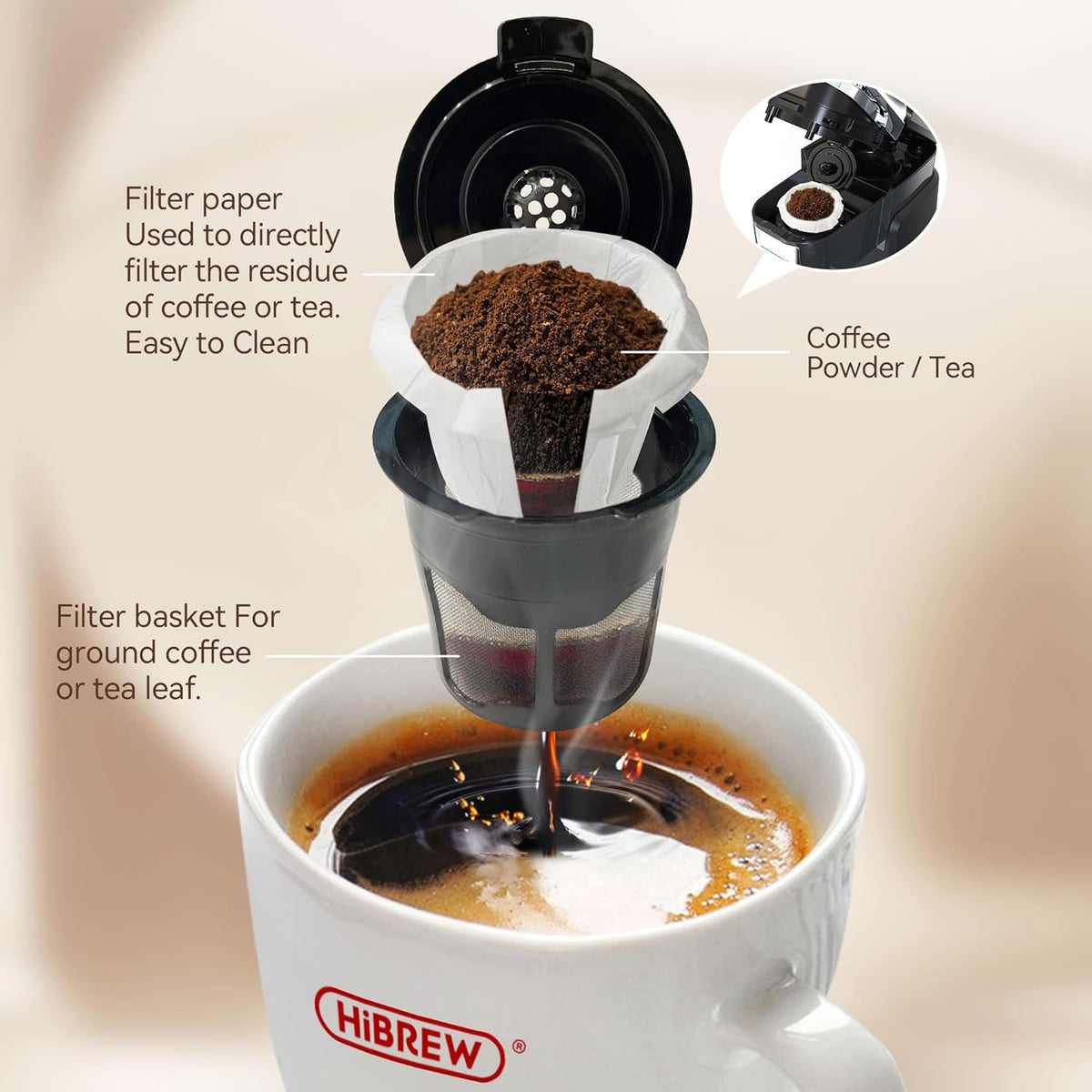 Single Serve Coffee Maker, Black W868