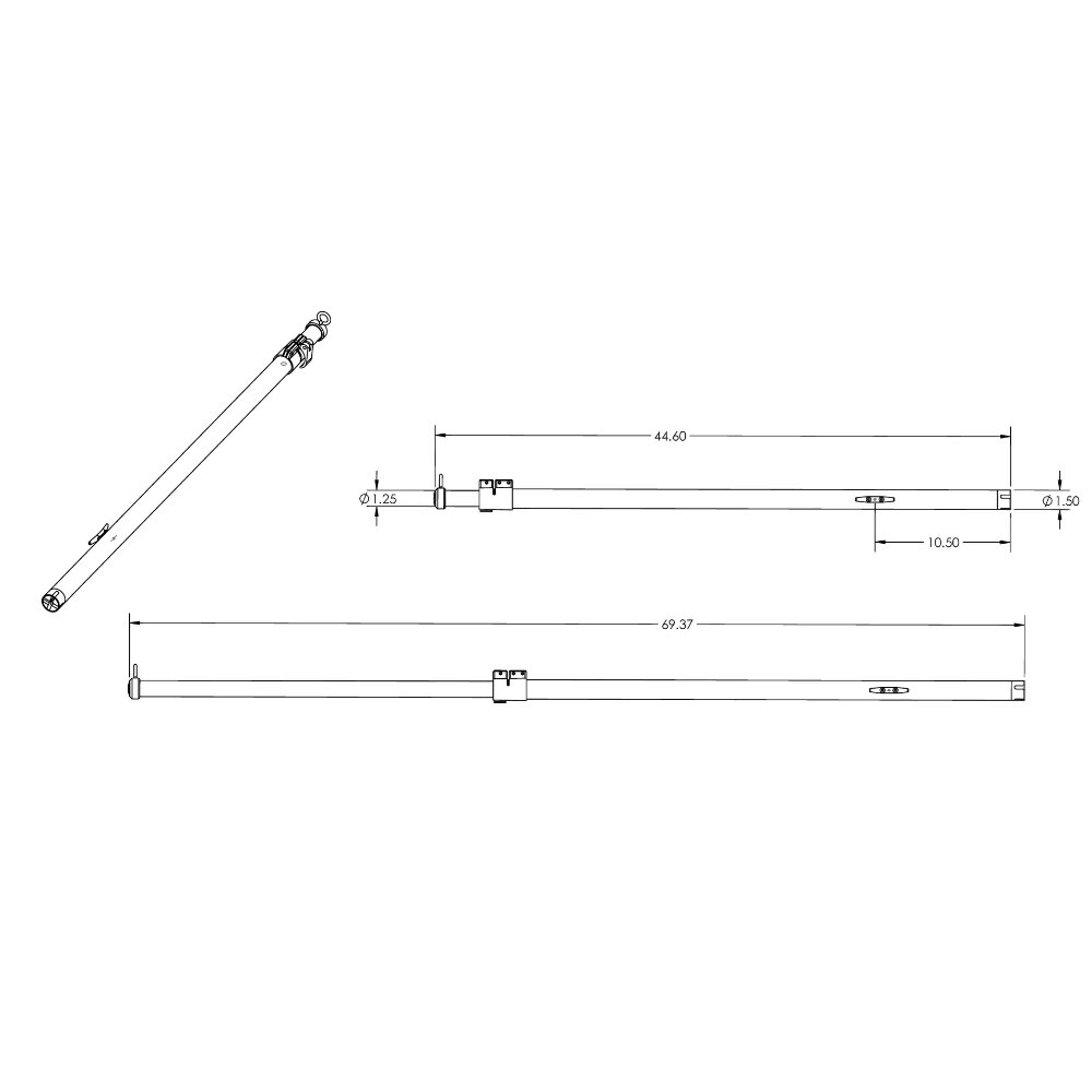 Aluminum Shade Pole with Carry Bag Z565