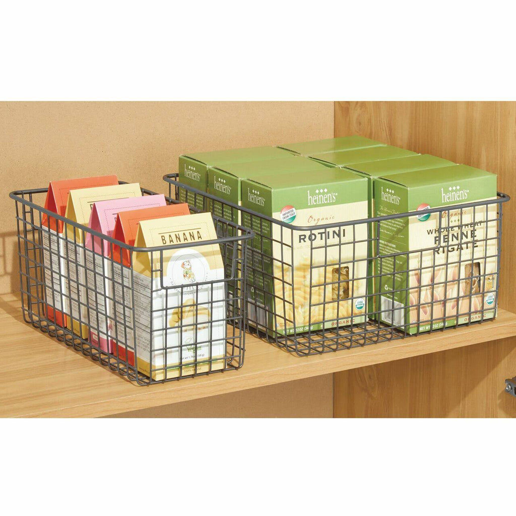 4 Pack Metal Wire Food Storage Organizer Bin, Soft Brass C603
