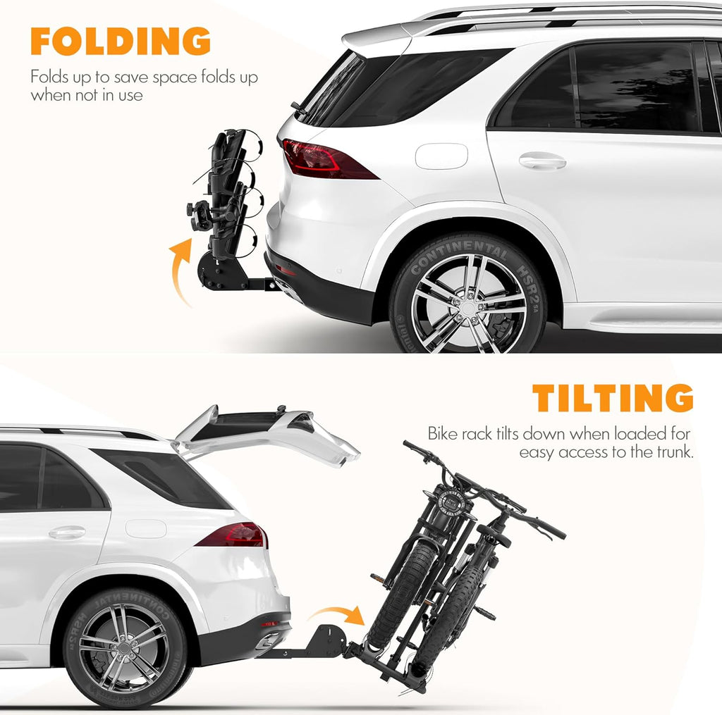 2" Hitch Mounted Platform Bike Rack, 200 Lbs Max Loading G6080