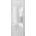 Slab Barn Door Panel Frosted Glass Lite White Silk 28x22 x 80x22 I974