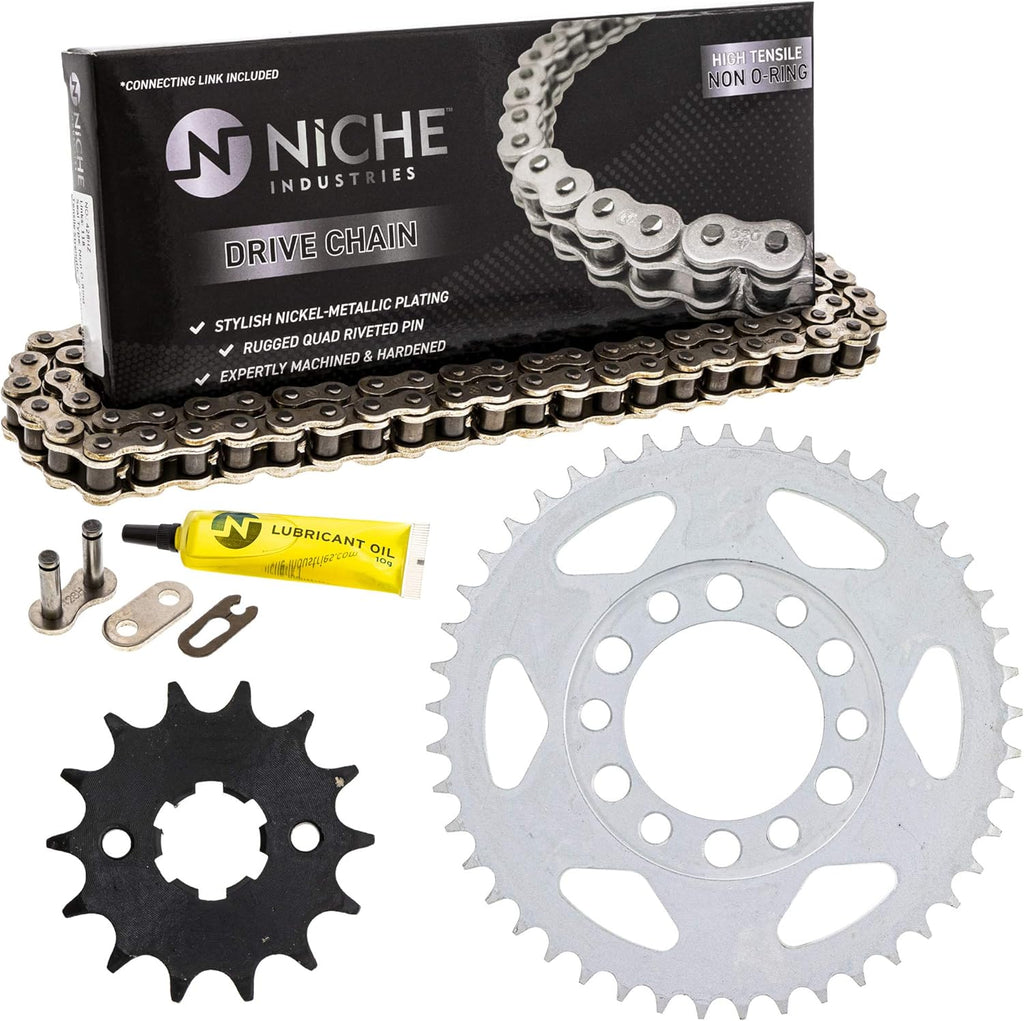 Drive Sprocket Chain Combo Front 14 Rear 45 Tooth 428HZ Standard 120 Links Pack of 2 X6562
