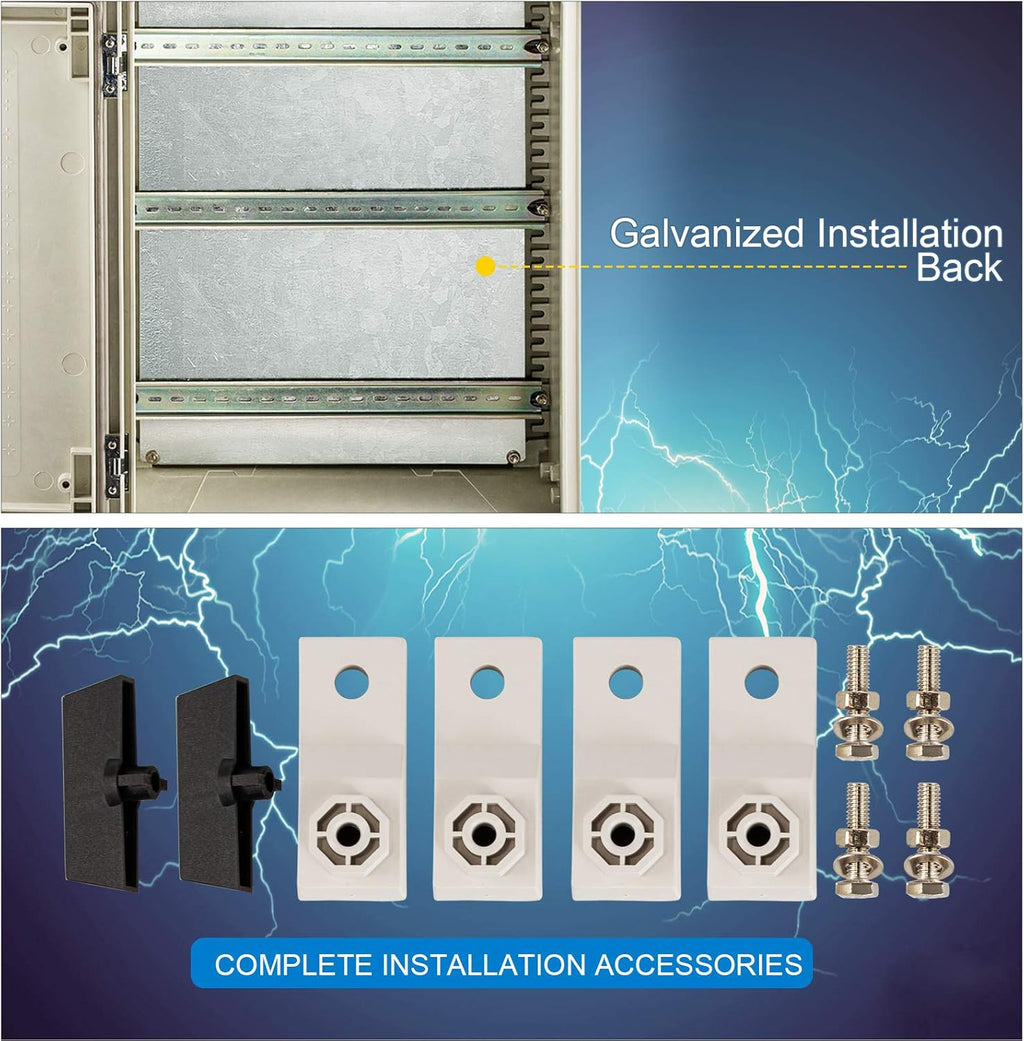 20 x 16 x 8 Inches Wall Mounted Waterproof Electrical Enclosure with Mounting Plate B957