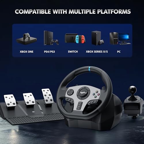 Racing Wheel with Shifter and Pedal for PS4, PC, PS3, Xbox U75976