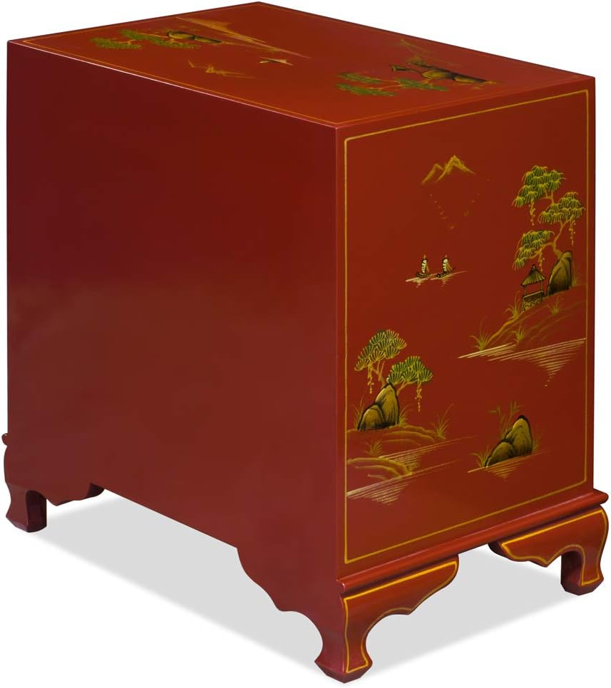 Red Lacquer Wooden Chinese Cabinet P978714