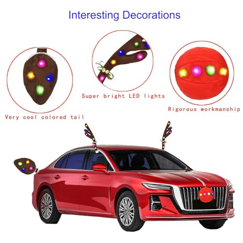 Christmas Rudolph Reindeer Vehicle Kit with Antlers Car and Nose Decorations W27234