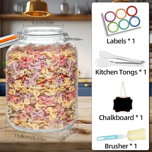 5 Pack 128oz Glass Jar with Airtight Lids, 1 Gallon Wide Mouth Glass Mason Jar P903067