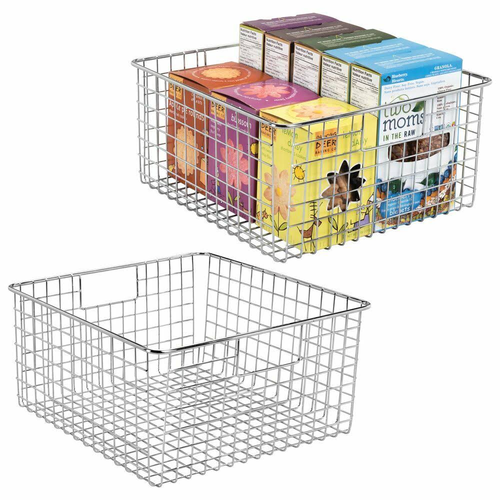 4 Pack Metal Wire Food Storage Organizer Bin, Soft Brass C603