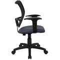 Black Mesh Swivel Office Chair with Navy Fabric Padded Seat and Height Adjustable Arms G38720
