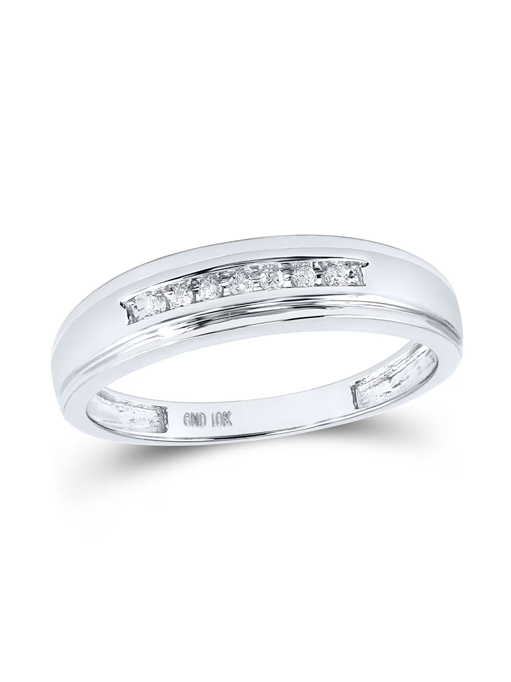 10kt White Gold Mens Diamond Wedding Band Ring M78325