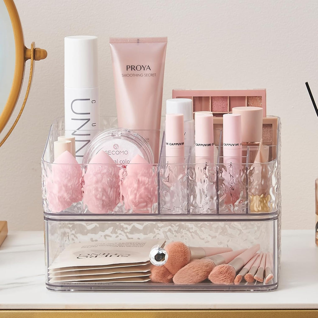 Clear PET Stackable Makeup Organizer Tray Set M59206