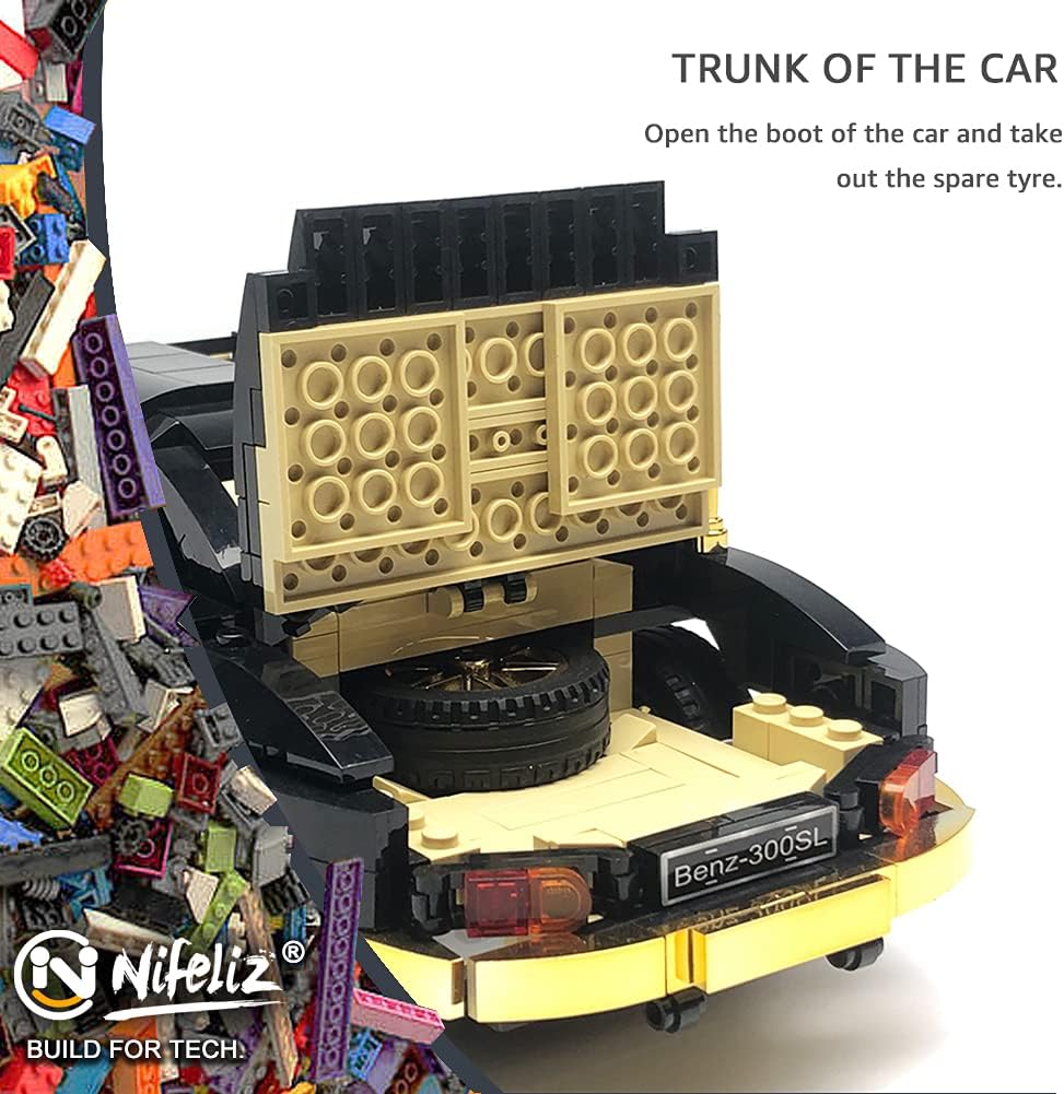 Retro Sports Car Building Blocks Set, 886 Pcs M73030