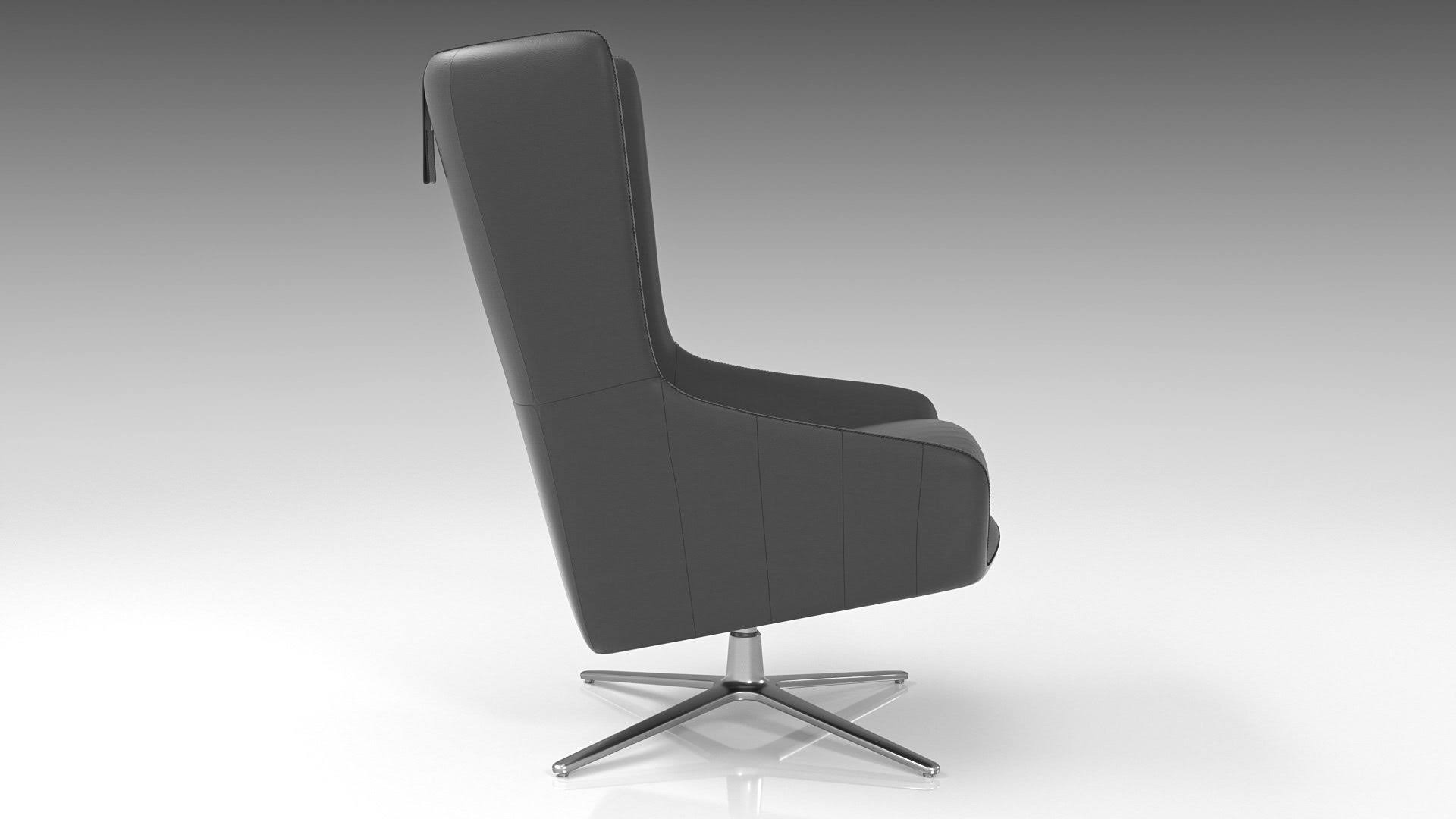 Accent Chair Light Gray Eco Leather Q7505