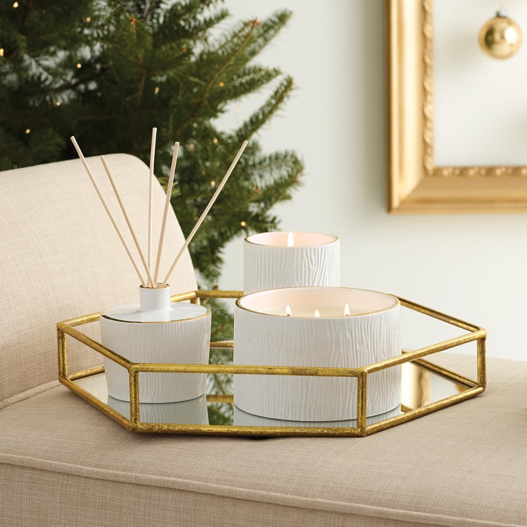 Gilded White 3-Wick Jar Candle (20 oz) C959