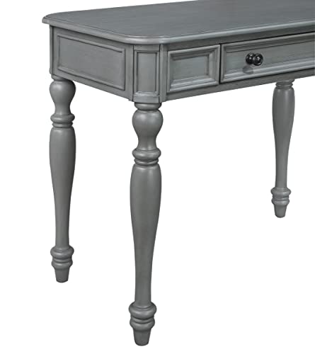36 Inch Writing Desk with Drawer, Plantation Grey D372