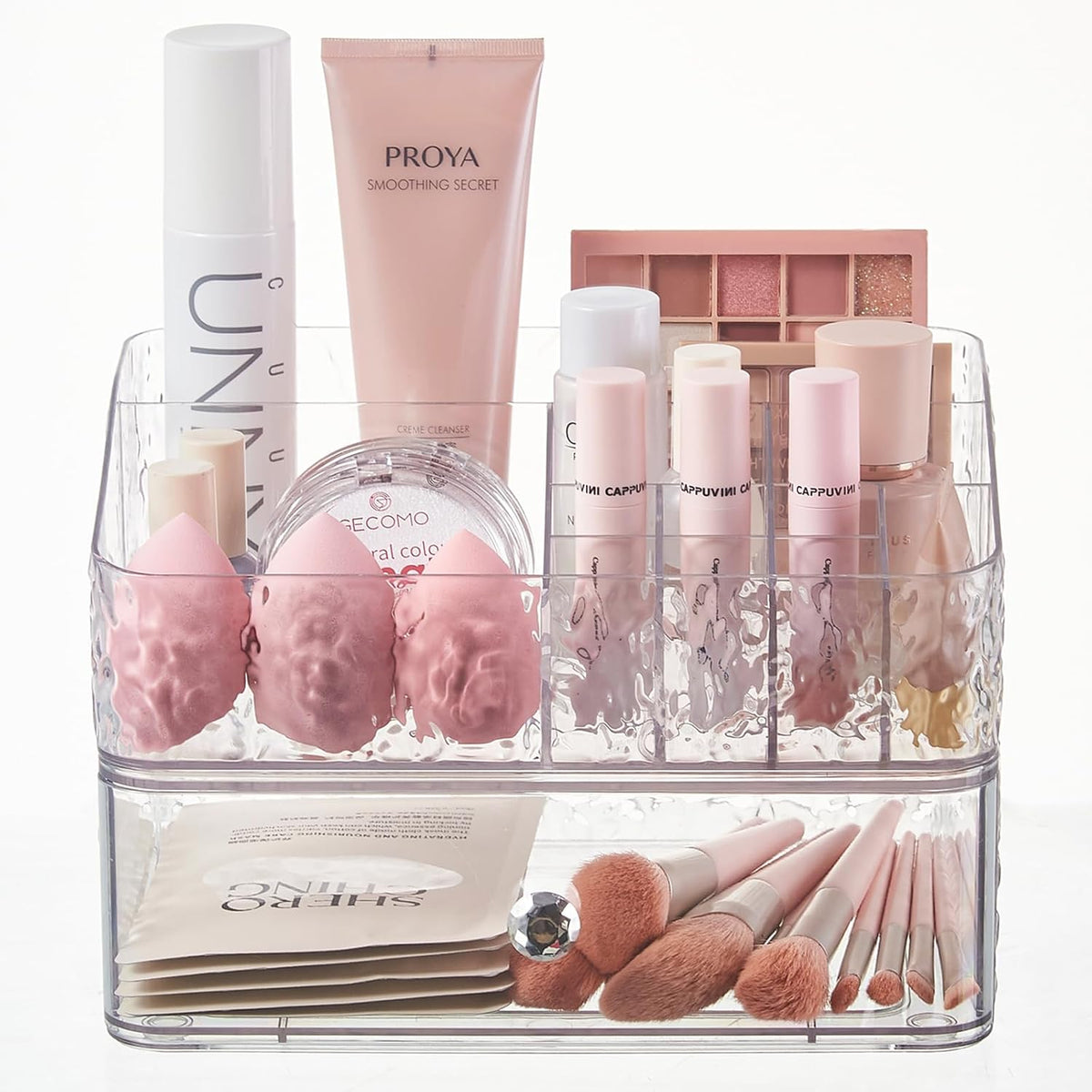 Clear PET Stackable Makeup Organizer Tray Set M59206