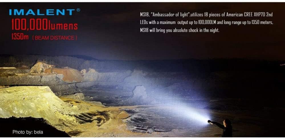 100,000 Lumens Rechargeable LED Flashlight E480871
