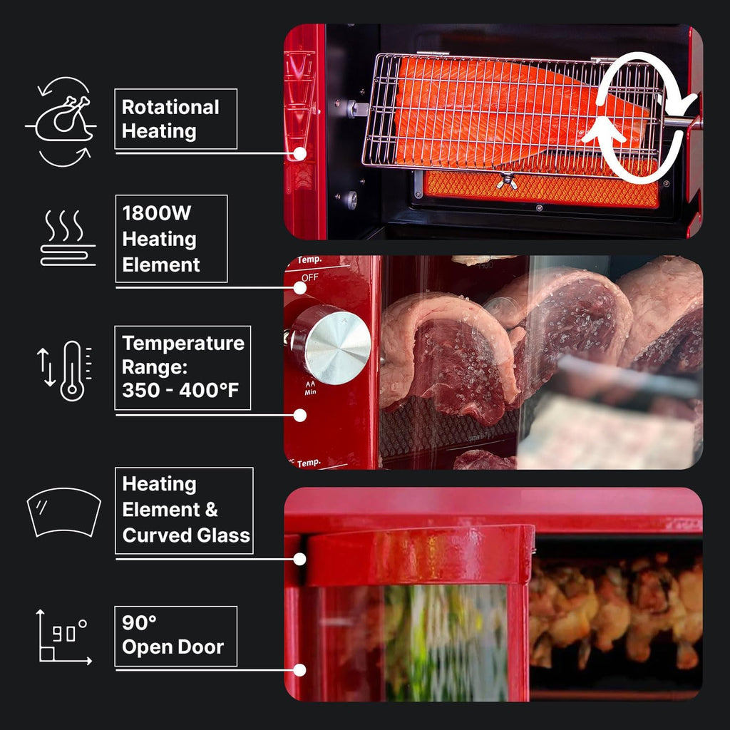 Gas Rotisserie Oven Grill Roaster with Auto Rotating Skewers F5056