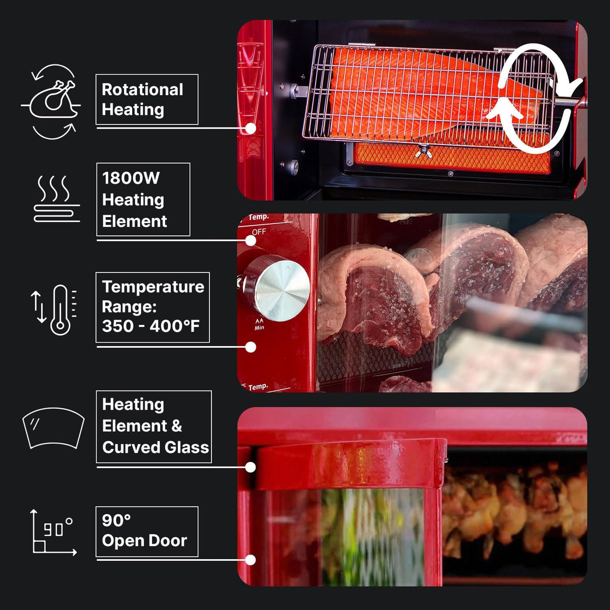 Gas Rotisserie Oven Grill Roaster with Auto Rotating Skewers F5056