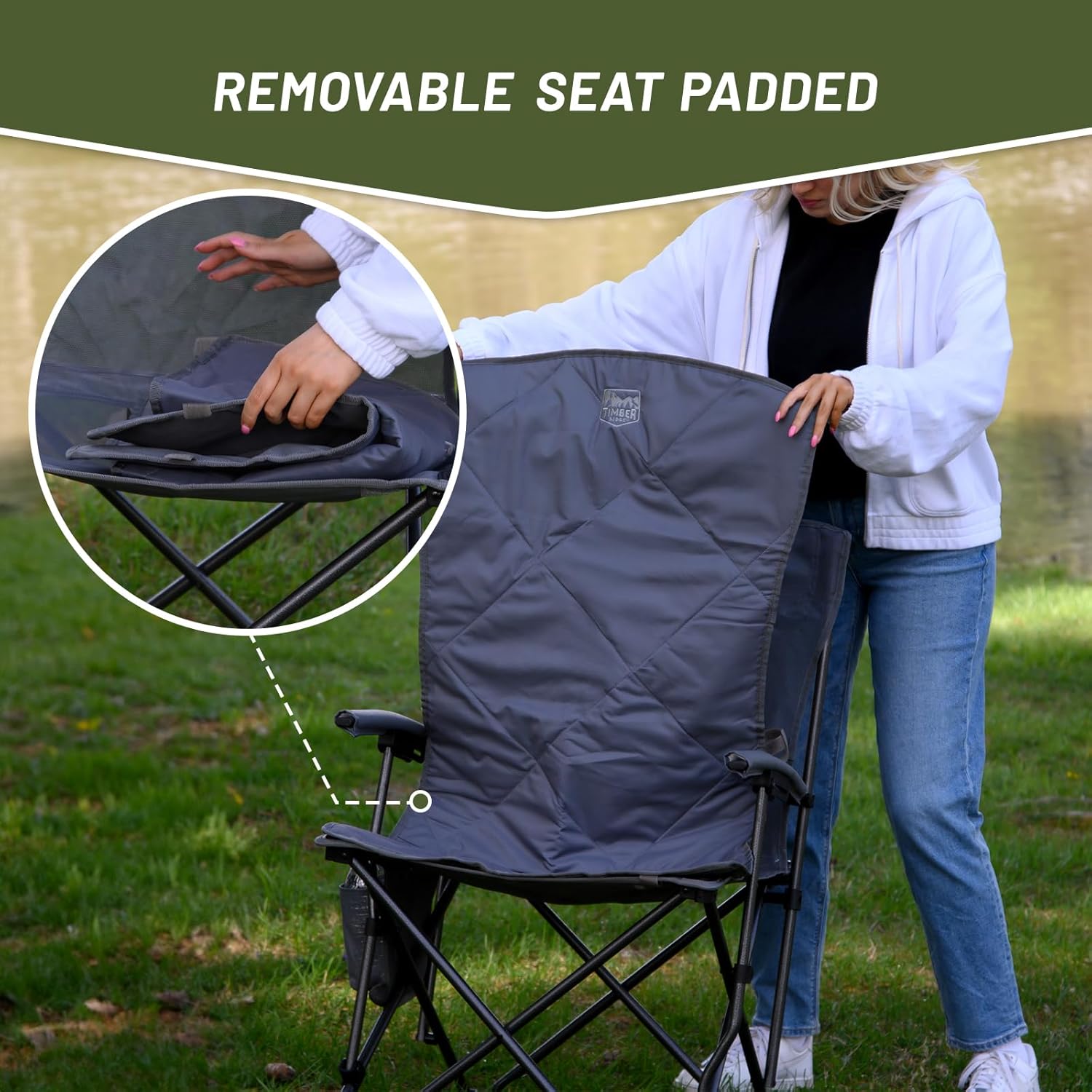 Grey Folding Outdoor Camp Chair O711846