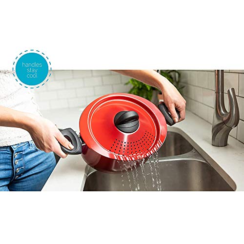 Oval Aluminum Pasta Pot with Strainer Lid Q6300