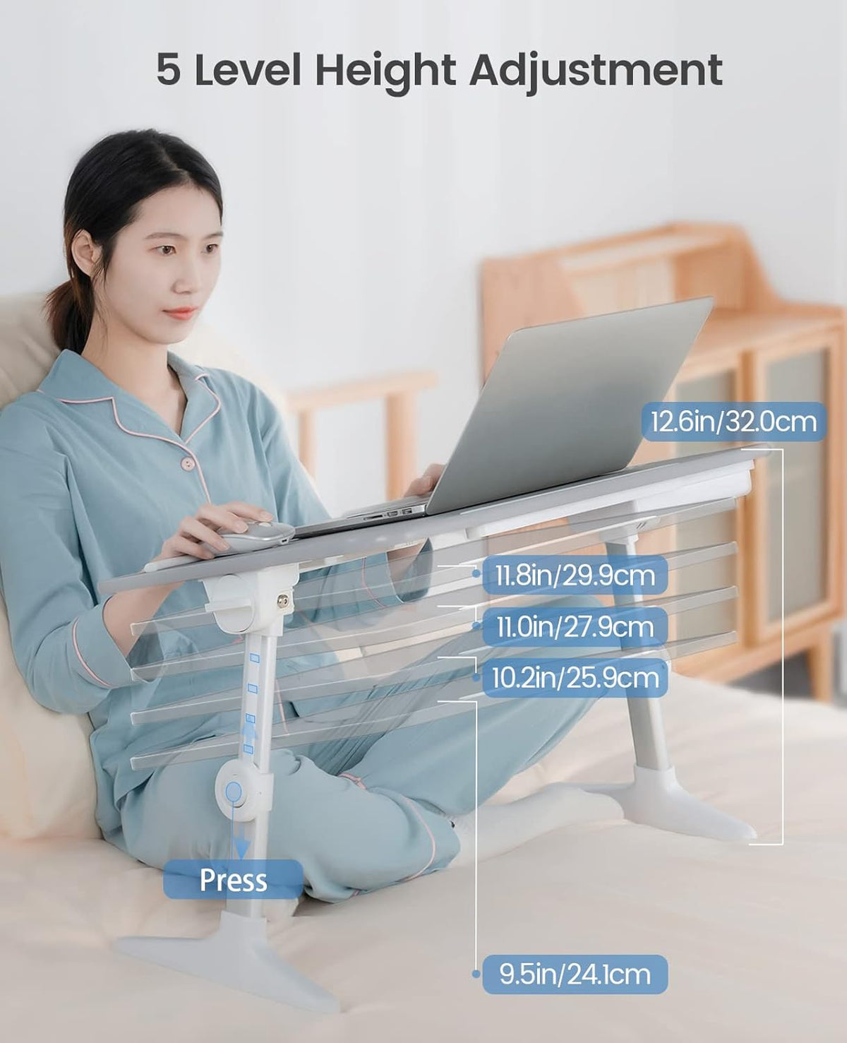 Foldable Laptop Desk with Storage Drawer, Pack of 2 W621