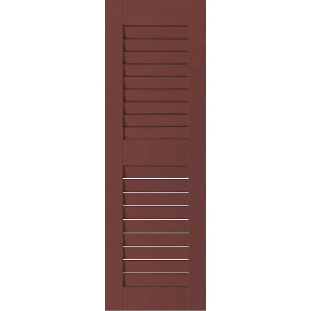 18 in. x 69 in. Real Wood Louvered Shutters Pair R4669