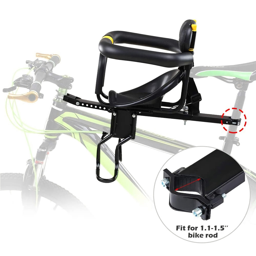 Children Safety Bicycle Seat Carrier with Back Rest, Foot Pedals J7246