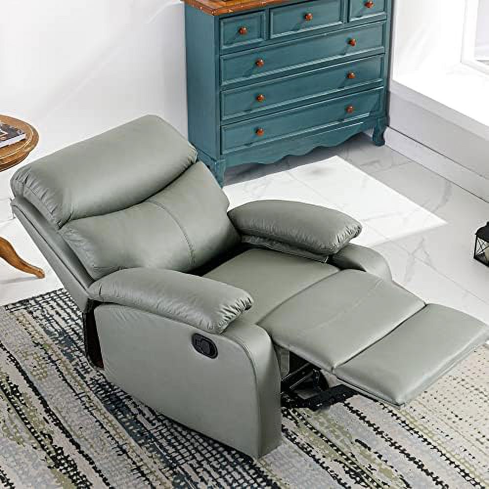 Cerulean Blue Manual Recliner Chair with Micro Leather K824
