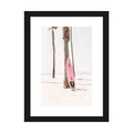 Pink Surf Board Photograph Print Black Framed Paper Matte D681