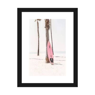 Pink Surf Board Photograph Print Black Framed Paper Matte D681
