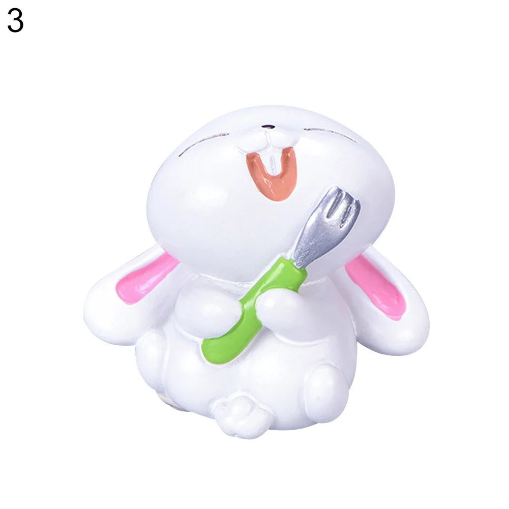 Resin Dollhouse Miniature Moon Cake Rabbit Ornaments P163